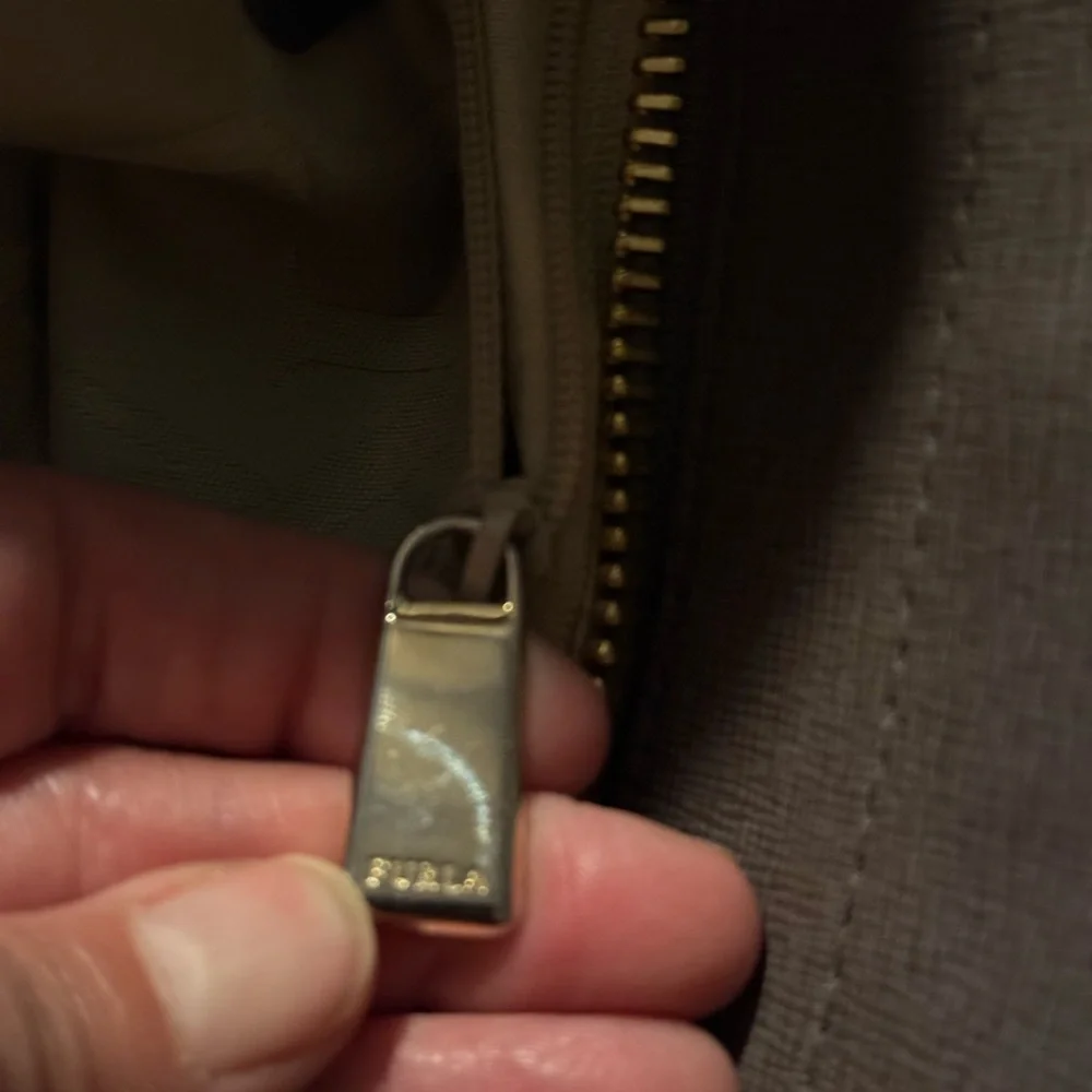 Furla grey Leather tote Bag